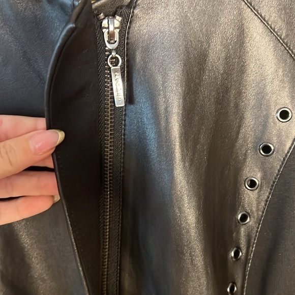 VINTAGE Peter Nygård | Black Faux Leather Moto Jacket | PS - Picture 3 of 7